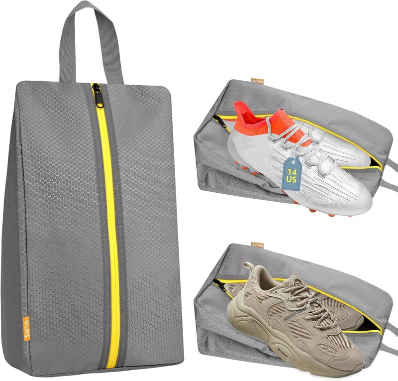 SelfTek Smell Proof Shoe Bags for Travel - Odor-Absorbing Cleat Bags for Sports, Water-Resistant Travel Shoe Organizer with Active Carbon Fabric, Lightweight Shoe Storage for Gym, G-olf, Cleats - Image 1